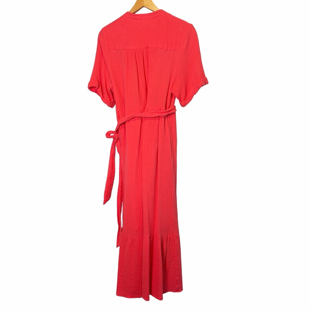 Johnnie-O Julie Button-Front Maxi Shirt Dress with Waist Tie, Size L - Picture 7 of 15